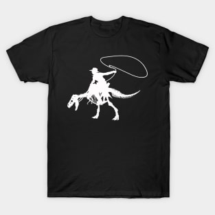 Cowboy and dinosaur raptor fossil T-Shirt